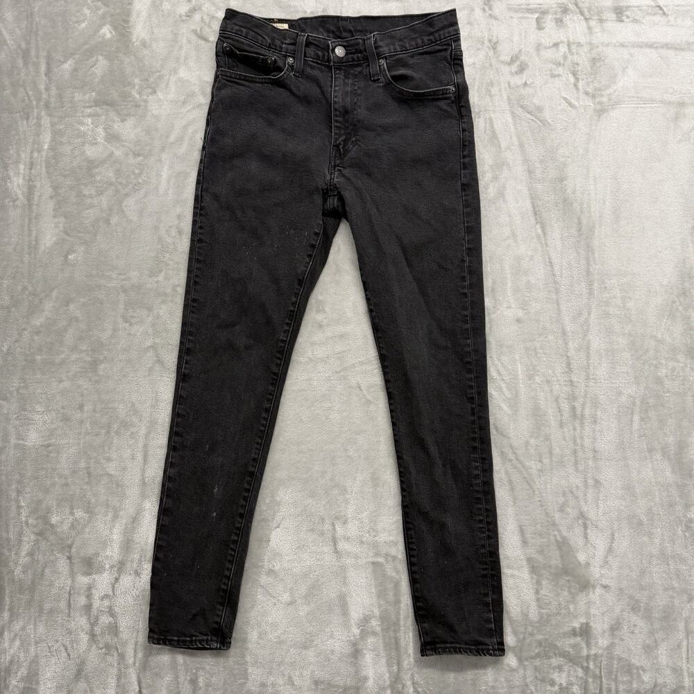 Levis Premium Skinny Taper Jeans Mens 32x30 (30x28) Faded Black Stretch Flawed